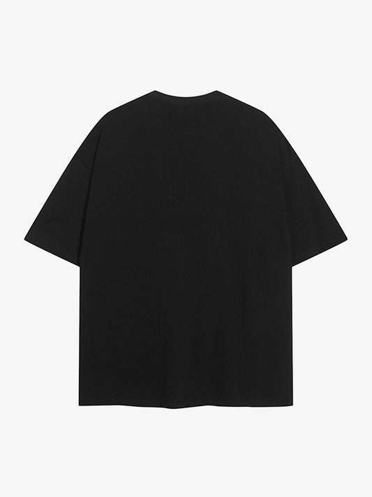 Dark Sunset Ocean Print Street Rap T-shirt 