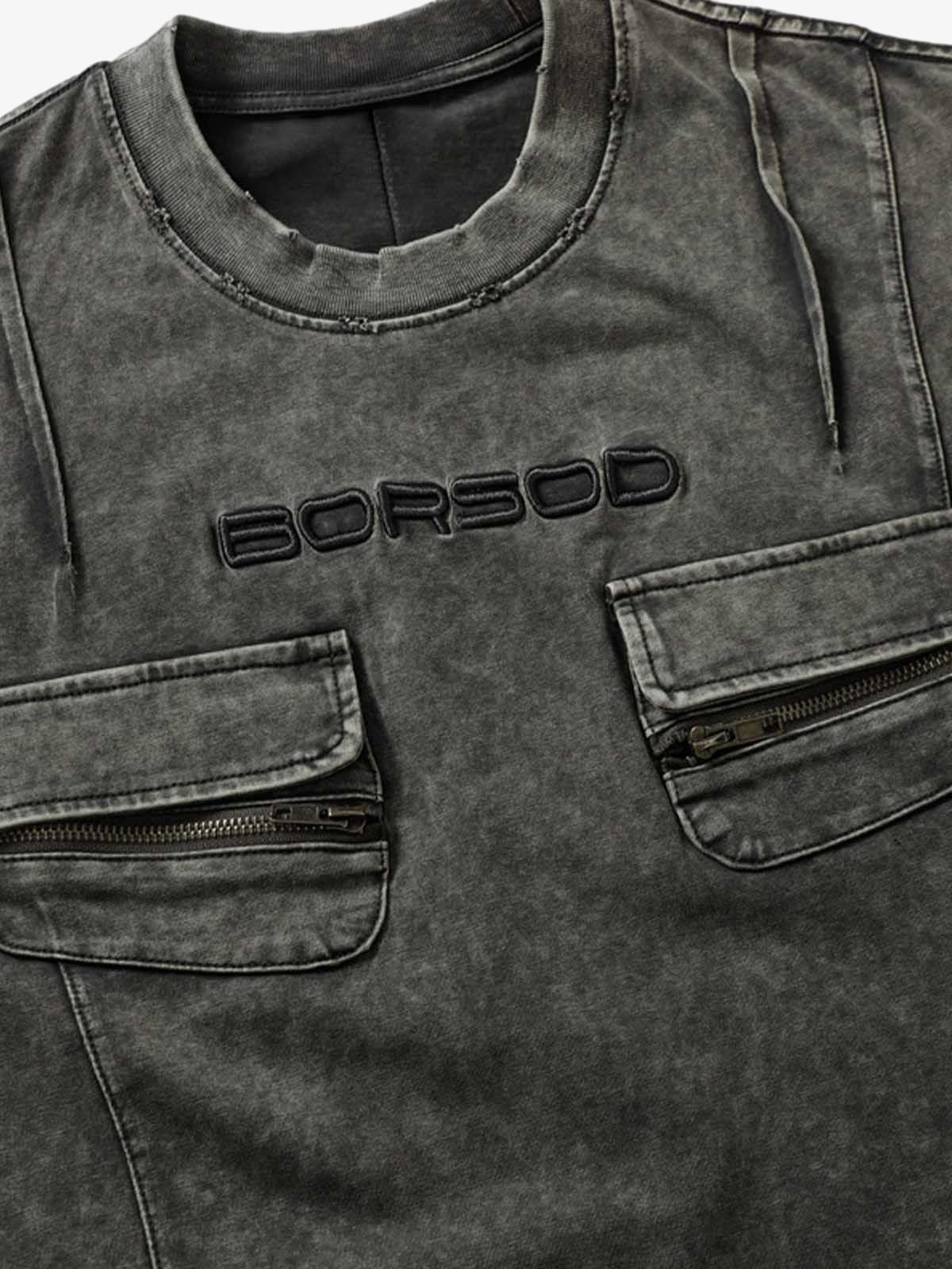 Vintage Washed Multi-Pocket T-Shirt 
