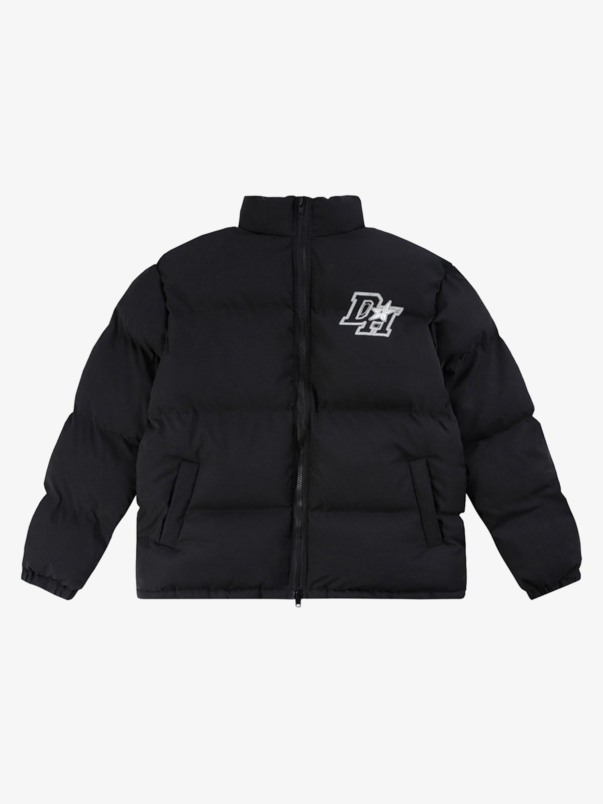 Retro Letter Print Down Jacket - 1393 