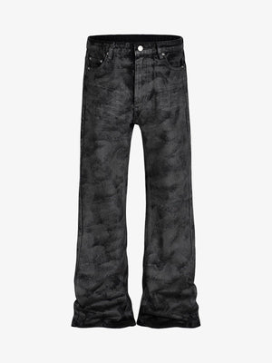 Retro Hand-Brushed Glitter Flare Jeans 