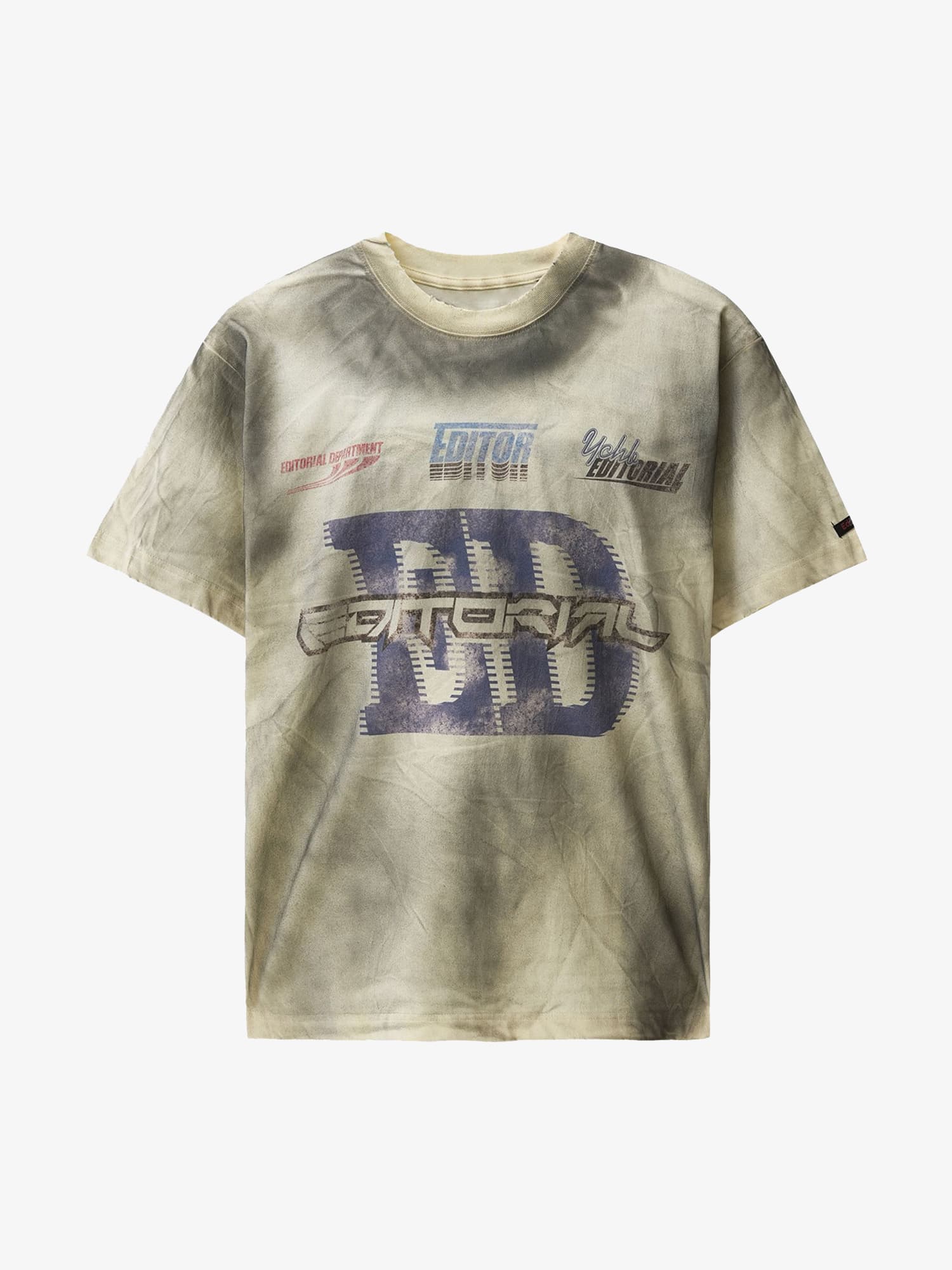 Thesupermade Dirty Wash Heavy Print Street Rap T-Shirt - 2392 