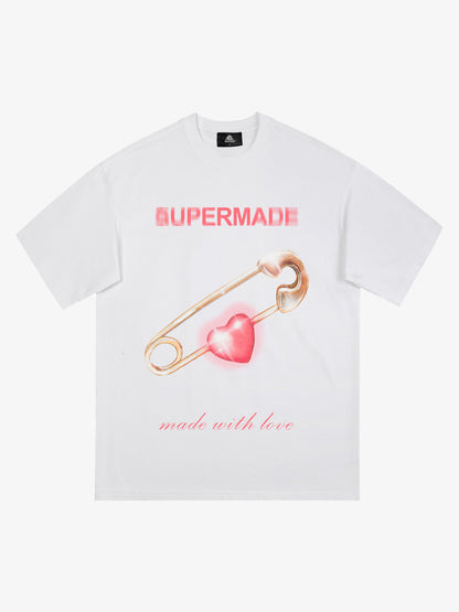 Thesupermade Street Paperclip Heart Hip Hop T-shirt 