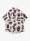 Thesupermade Vintage Full Print Lapel Short Sleeve Shirt 