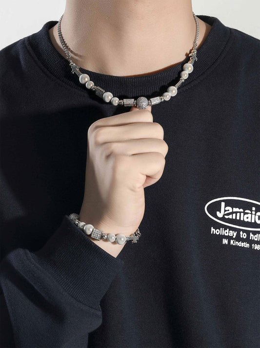 Thesupermade Skull Diamonds Stainless Steel Necklace 