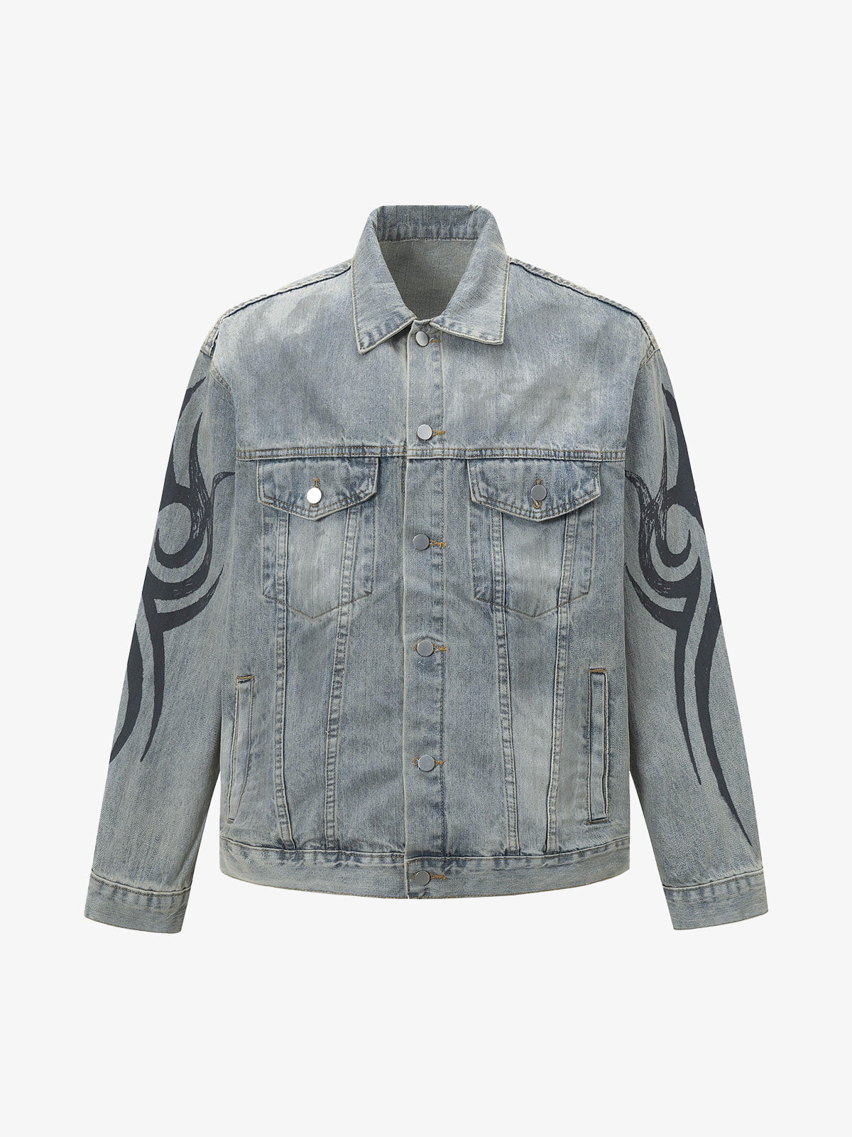 Retro Washed Totem Denim Jacket 