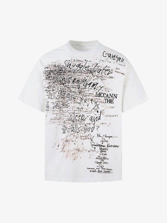 Graffiti Letter Print Oversized T-Shirt - 2417 