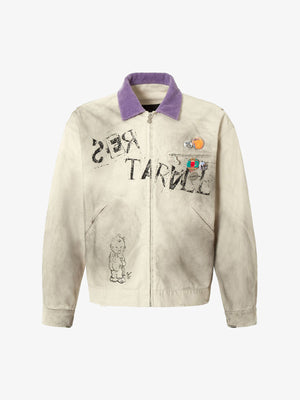 Retro Badge Dirty Dye Detroit Jacket 