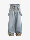 Distressed Washed Detachable Jeans 