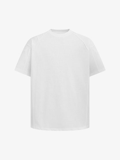 Retro Motorcycle Pleated Patch T-shirt 