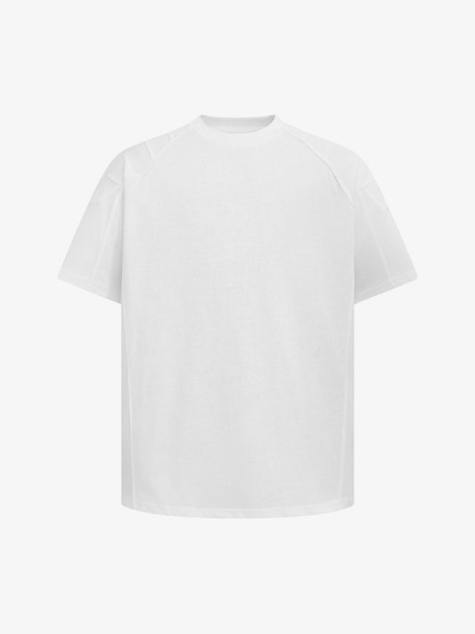 Retro Motorcycle Pleated Patch T-shirt 