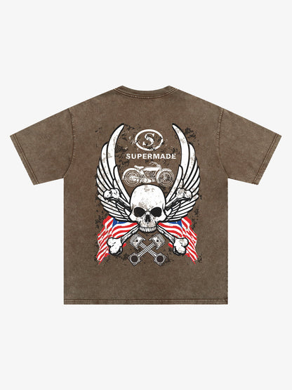 Orginal Skull Flag Independence Day T-shirt 