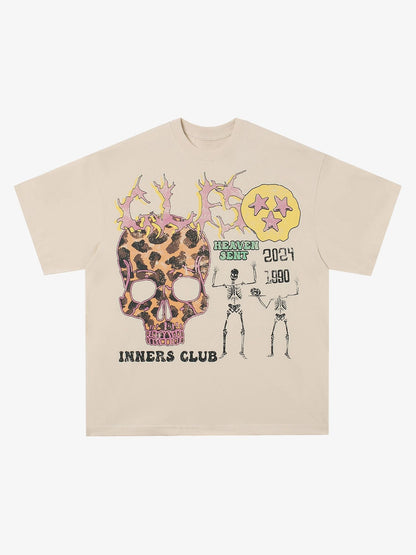 Thesupermade Skull Print Crew Neck T-shirt 