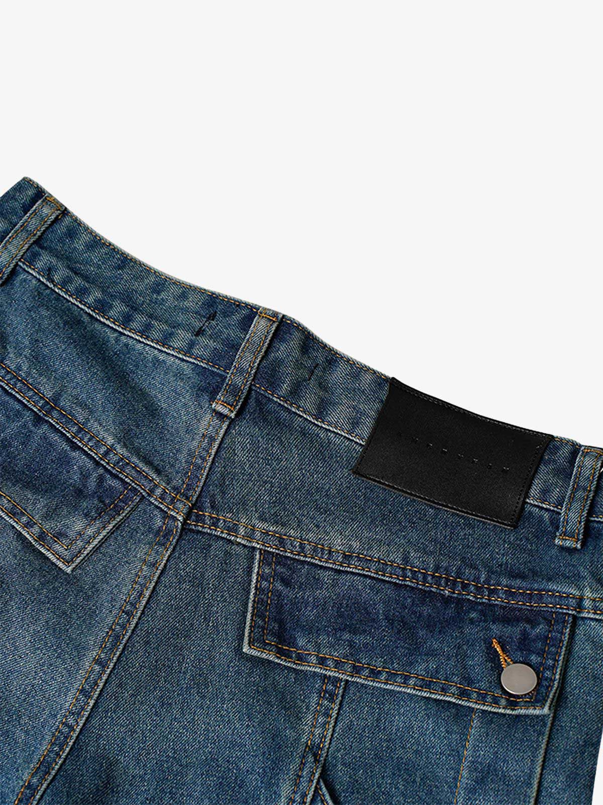 Thesupermade High Street Washed Distressed Denim Shorts 
