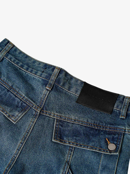 Thesupermade High Street Washed Distressed Denim Shorts 