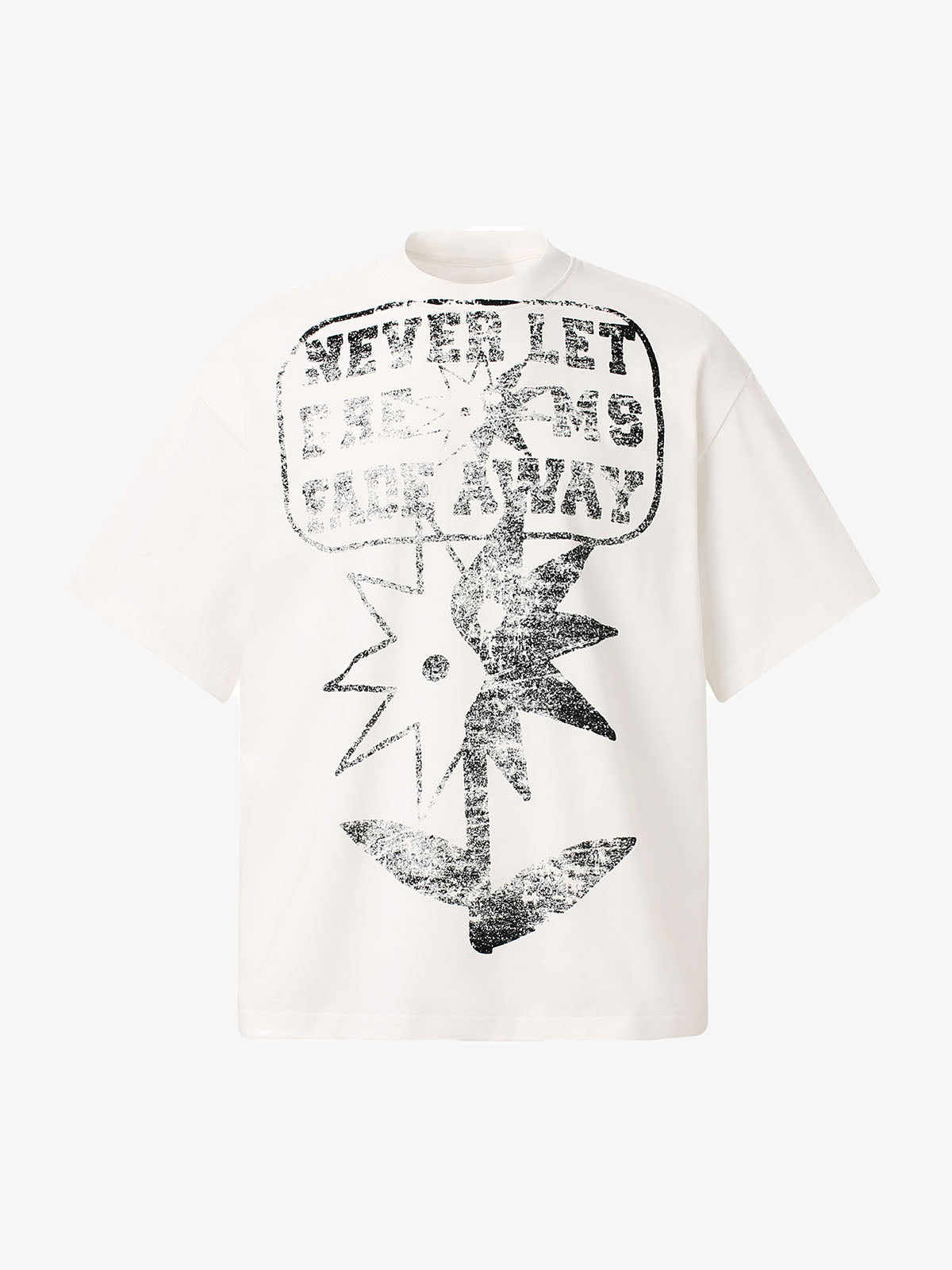 Distressed Fun Print Crew Neck T-shirt 