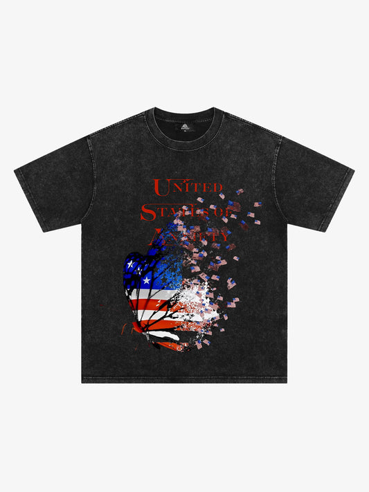 Orginal Street Broken Phantom Butterfly Independence Day T-shirt 
