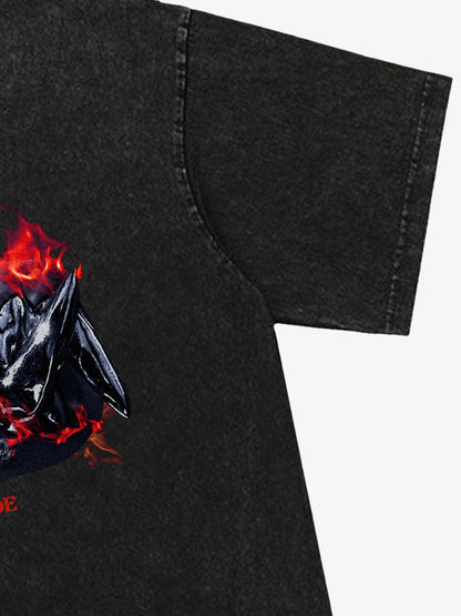 Thesupermade Vintage Washed Dark Print T-shirt 