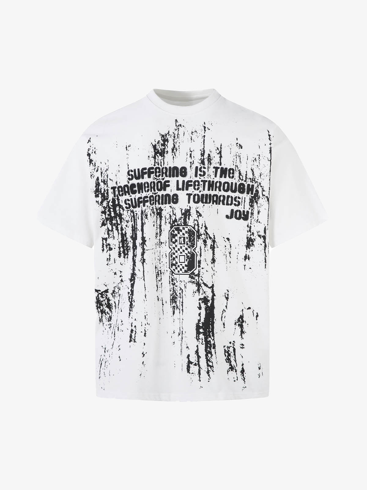Retro Graffiti Lettering Short Sleeve T-shirt - 2341 