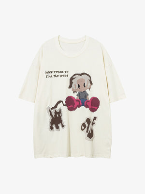 Pixel Art Cartoon Graphic T-Shirt 