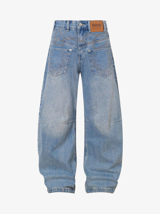 Washed Cleanfit  Barrel Jeans 