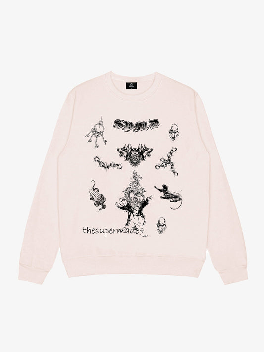 Thesupermade Mystic Emblem Graphic Crew Neck Sweatshirt 