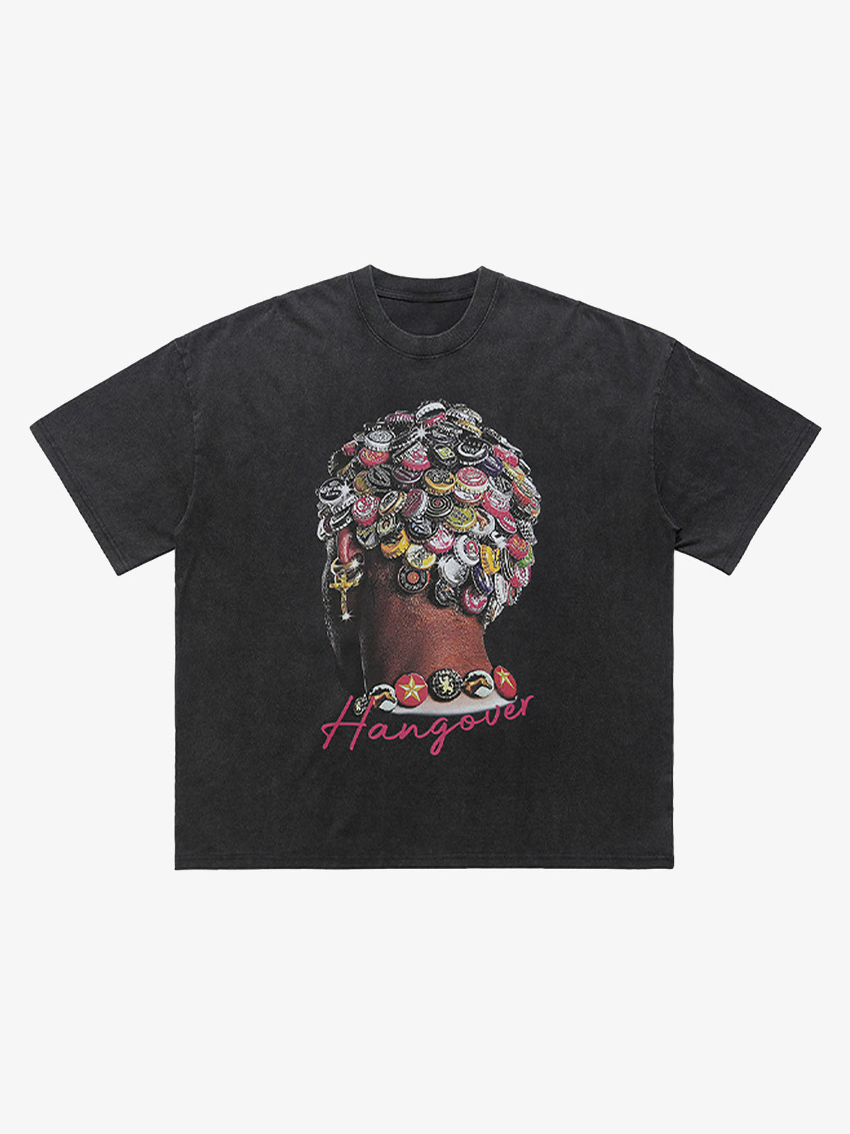 Street Washed Portrait Print T-shirt 