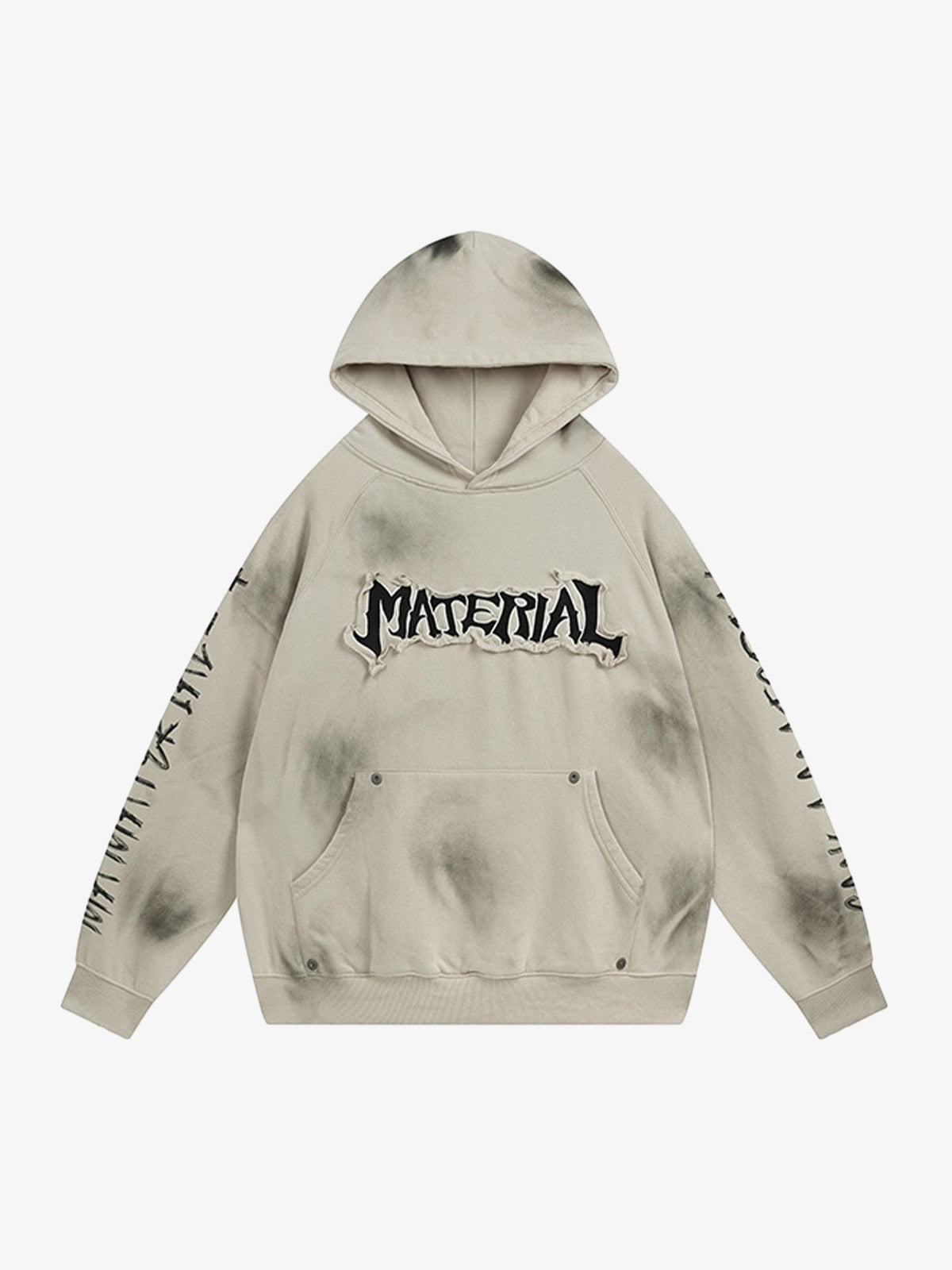 Wasteland Washed Patched Embroidered Hoodie Set 