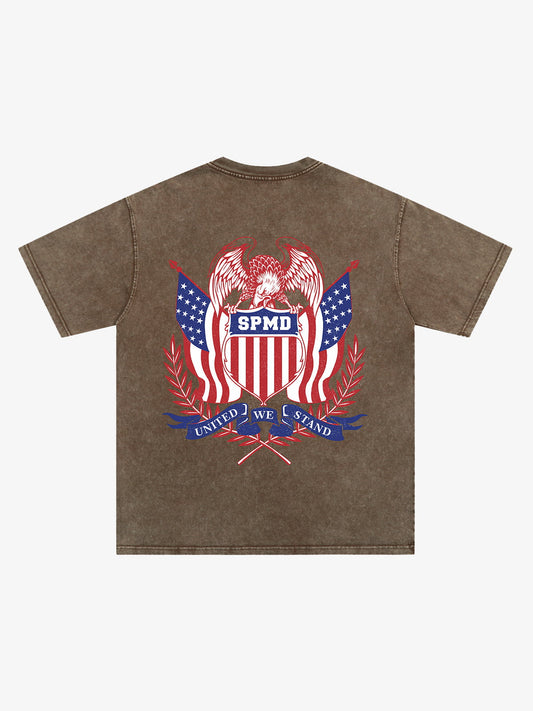 Original Street Eagle Flag Badge Independence Day T-shirt 