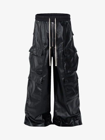 RO-style multi-pocket matte coated overalls - 2094 