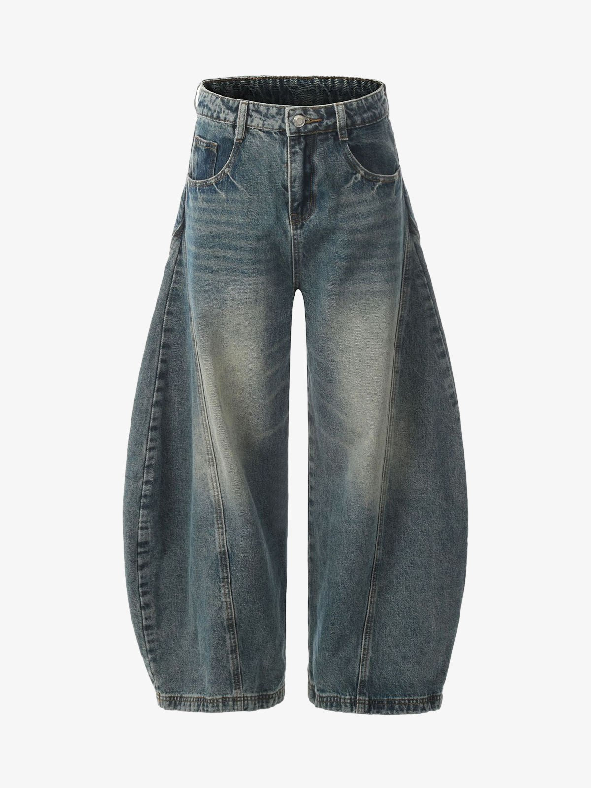 Washed Wide-Leg Balloon Jeans - 2301 