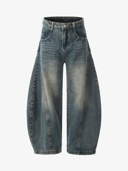 Washed Wide-Leg Balloon Jeans - 2301 