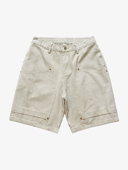 Retro Structured  Design Cargo Shorts 