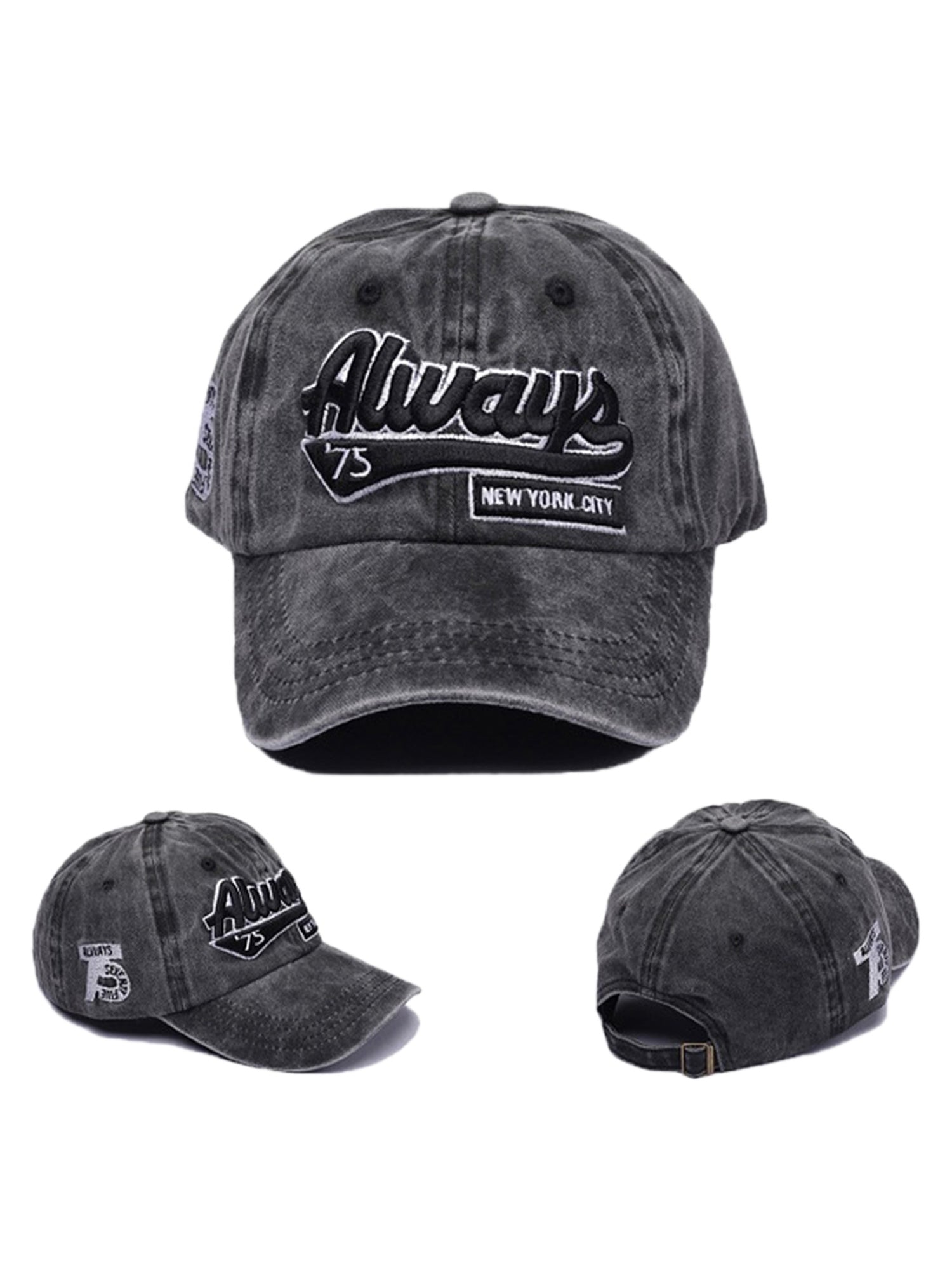 Thesupermade Vintage Embroidered Denim Washed Baseball Cap