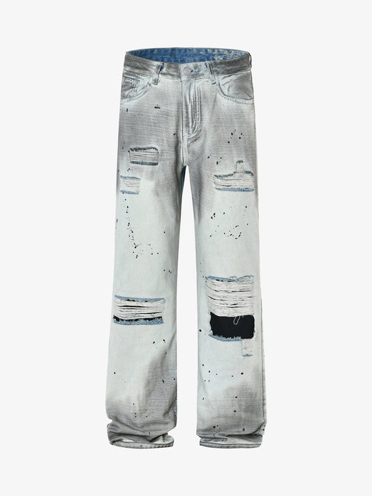 Thesupermade High Street Distressed Washed Ripped Jeans 