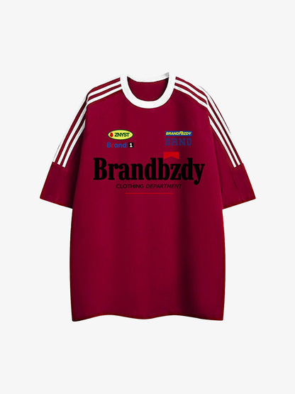 High Street Retro Badge Jersey T-shirt - 2084 
