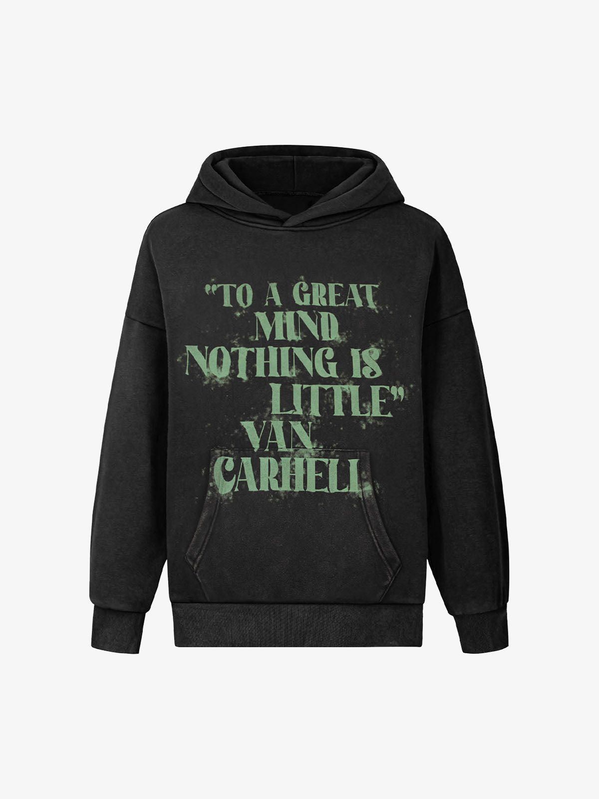 Smudge-Dyed Letter Print Hoodie 