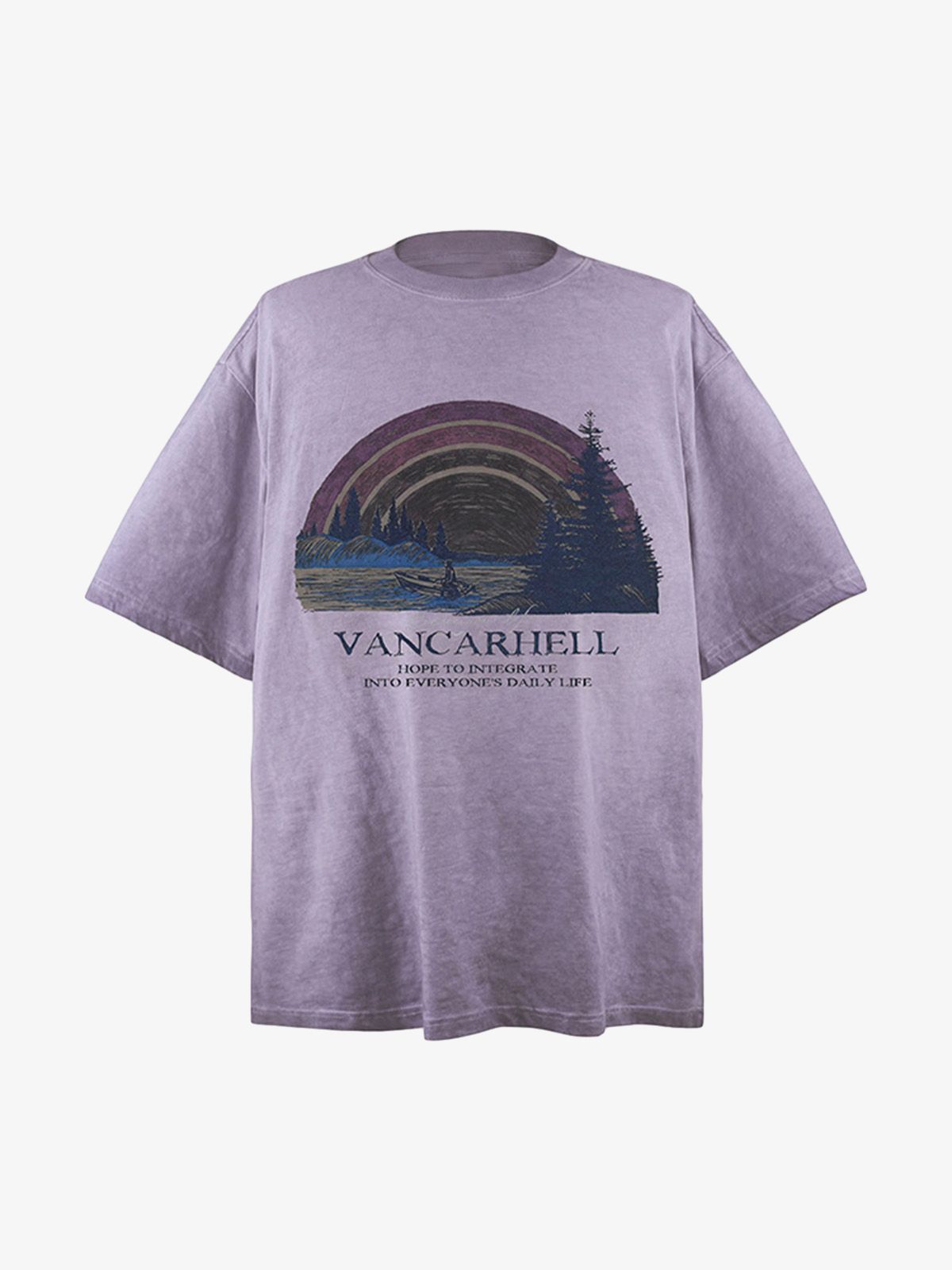 Rainbow Print Crew Neck T-Shirt 