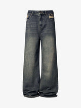 Washed Dirty-Dye Straight Jeans - 2352 