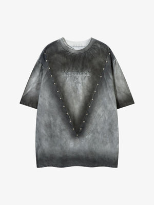Oversized Cross and Studed T-Shirt 