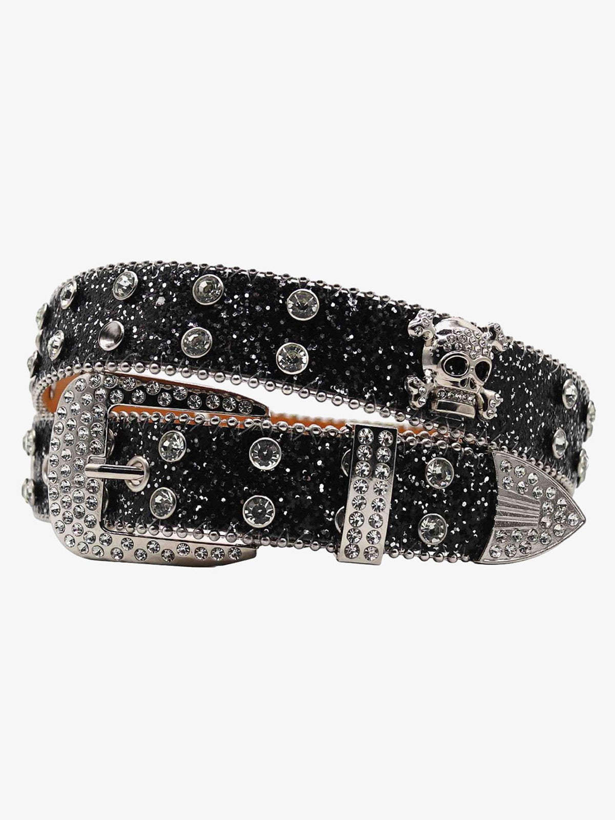 Thesupermade Rhinestone Skull Belt - 1668 