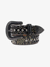 Punk Style Leather Hotflix  Rhinestone Belt 