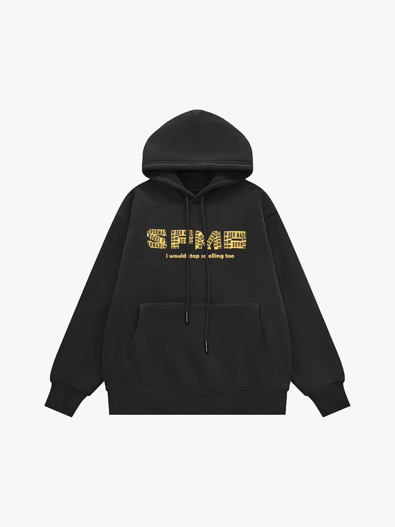 Thesupermade Letter Graphics Fleece Hoodie 