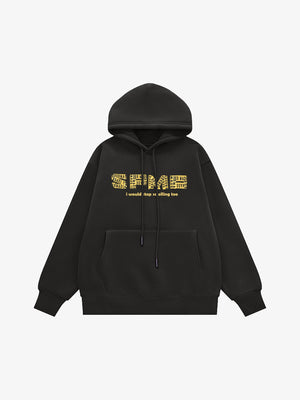 Thesupermade Letter Graphics Fleece Hoodie 
