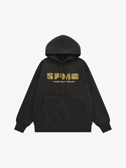 Thesupermade Letter Graphics Fleece Hoodie 
