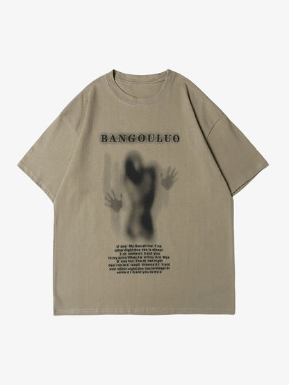Thesupermade Dark Silhouette Print T-shirt 