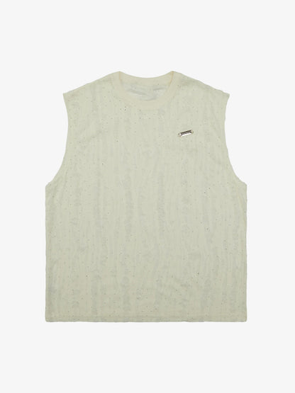 Thesupermade High Street Worn Design Diamond Texture Vest 