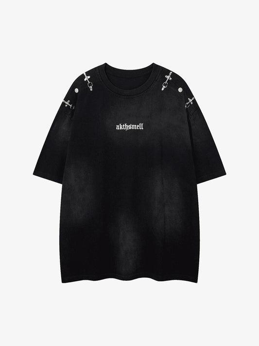 Thesupermade Washed Embroidered Street Rap T-Shirt - 2102 