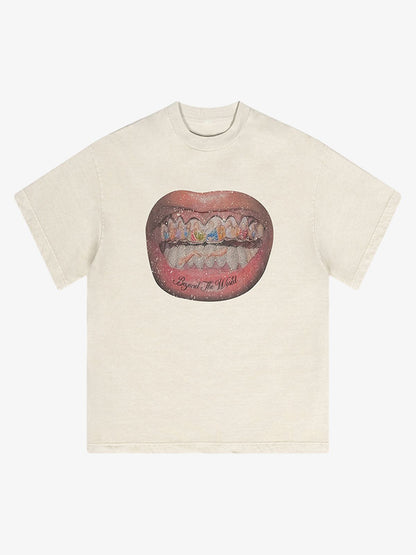 Full Diamond Tooth Pattern T-Shirt - 2258 
