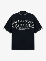 Elegant Pearl-Embellished Oversized T-Shirt 