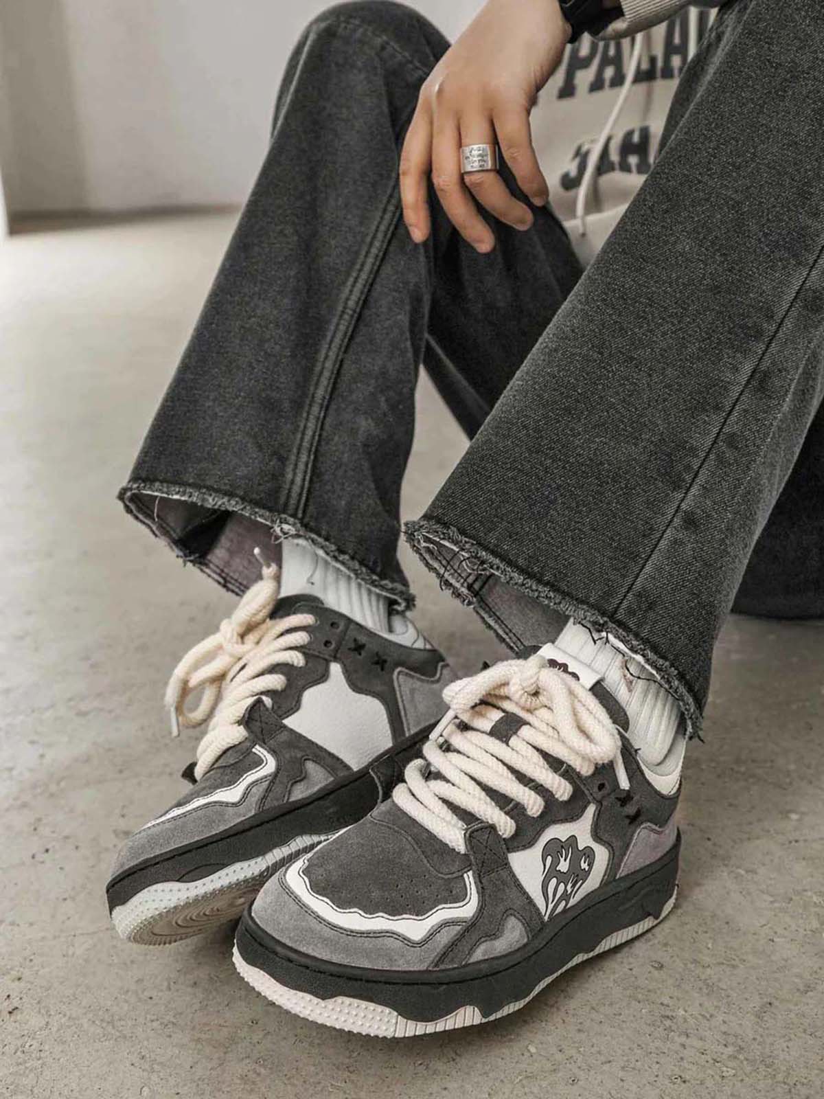 Monochrome Shadowwave Heavy-Duty Street Sneakers-1507 